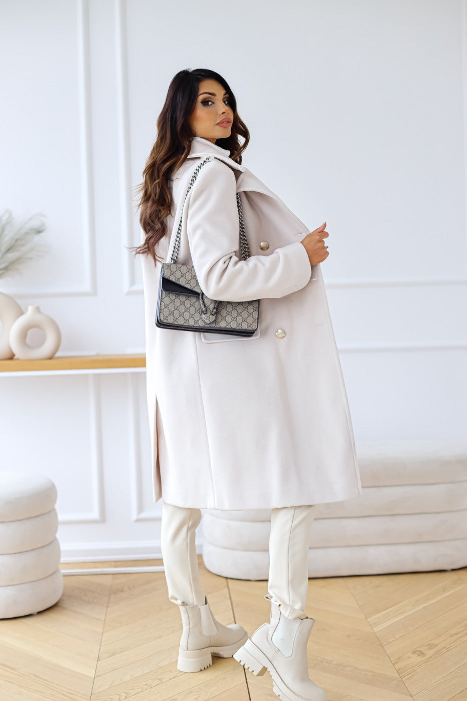 Double-Breasted Long Coat for Women - Image 8