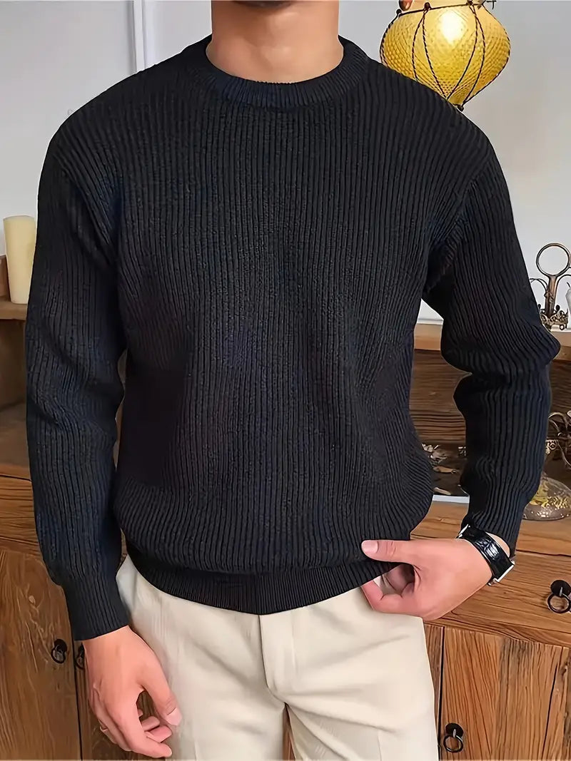 Ribbed Crewneck Sweater for Men - Image 4