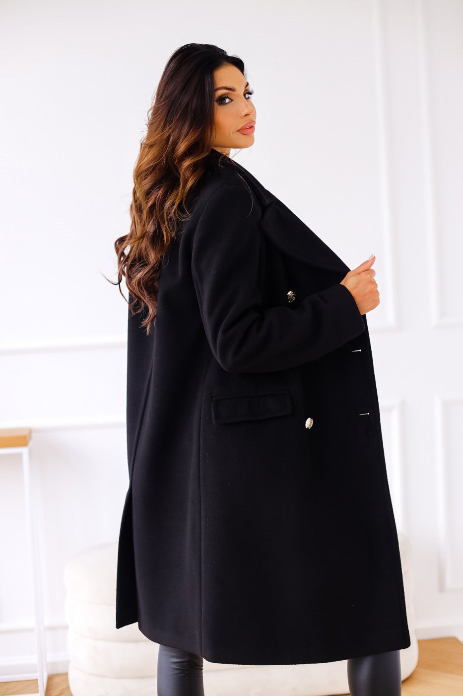 Double-Breasted Long Coat for Women - Image 4