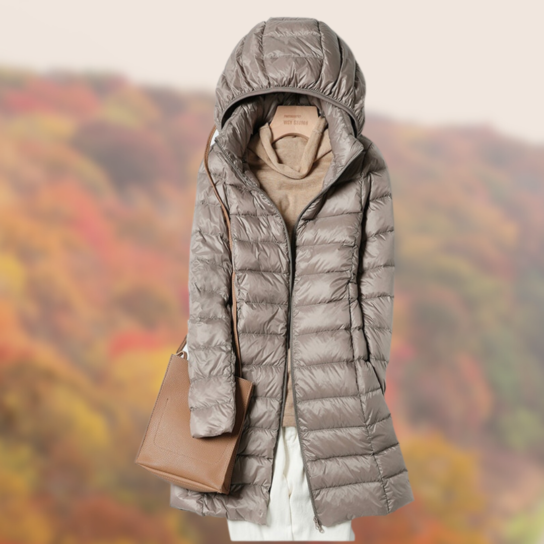 Hooded Puffer Long Coat for Women - Image 3