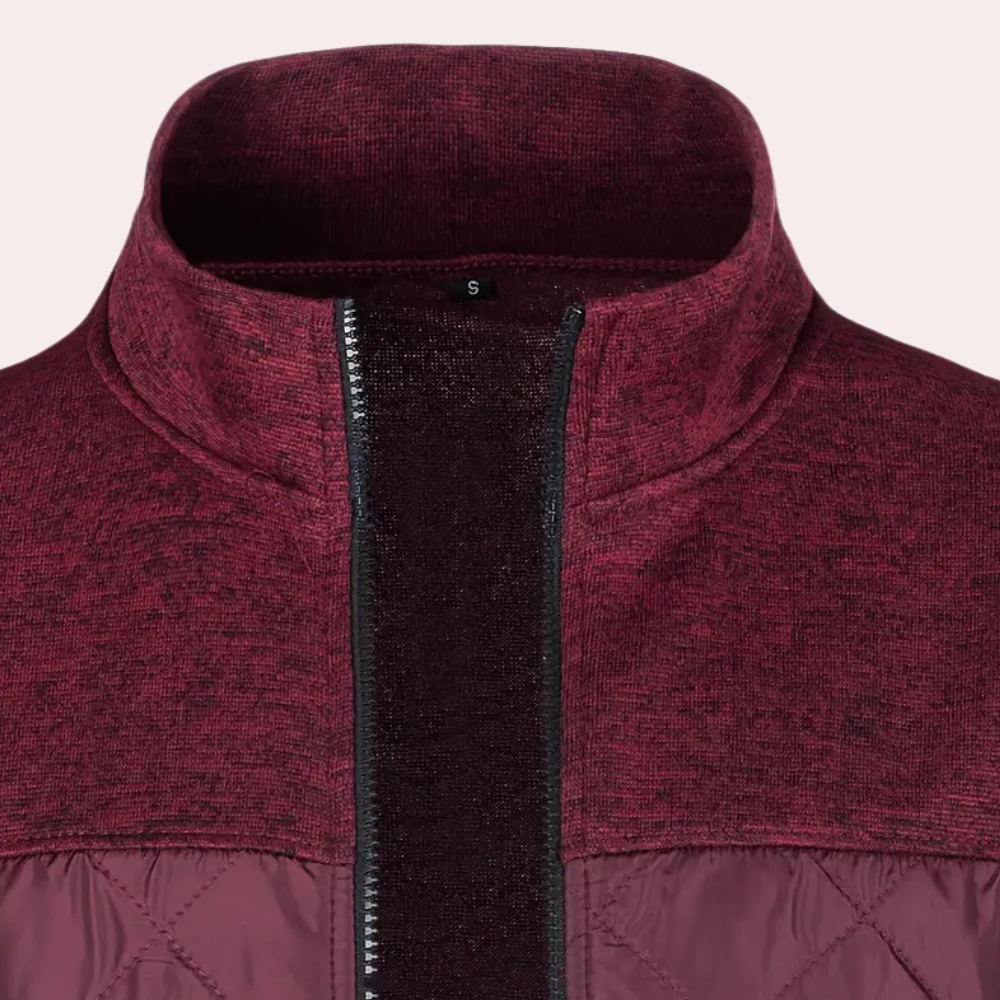 Quilted Stand Collar Jacket for Men - Image 3