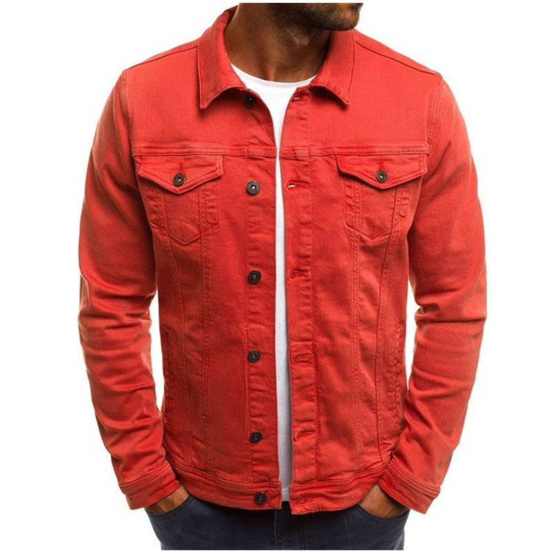 Button-Down Denim Jacket for Men - Image 3