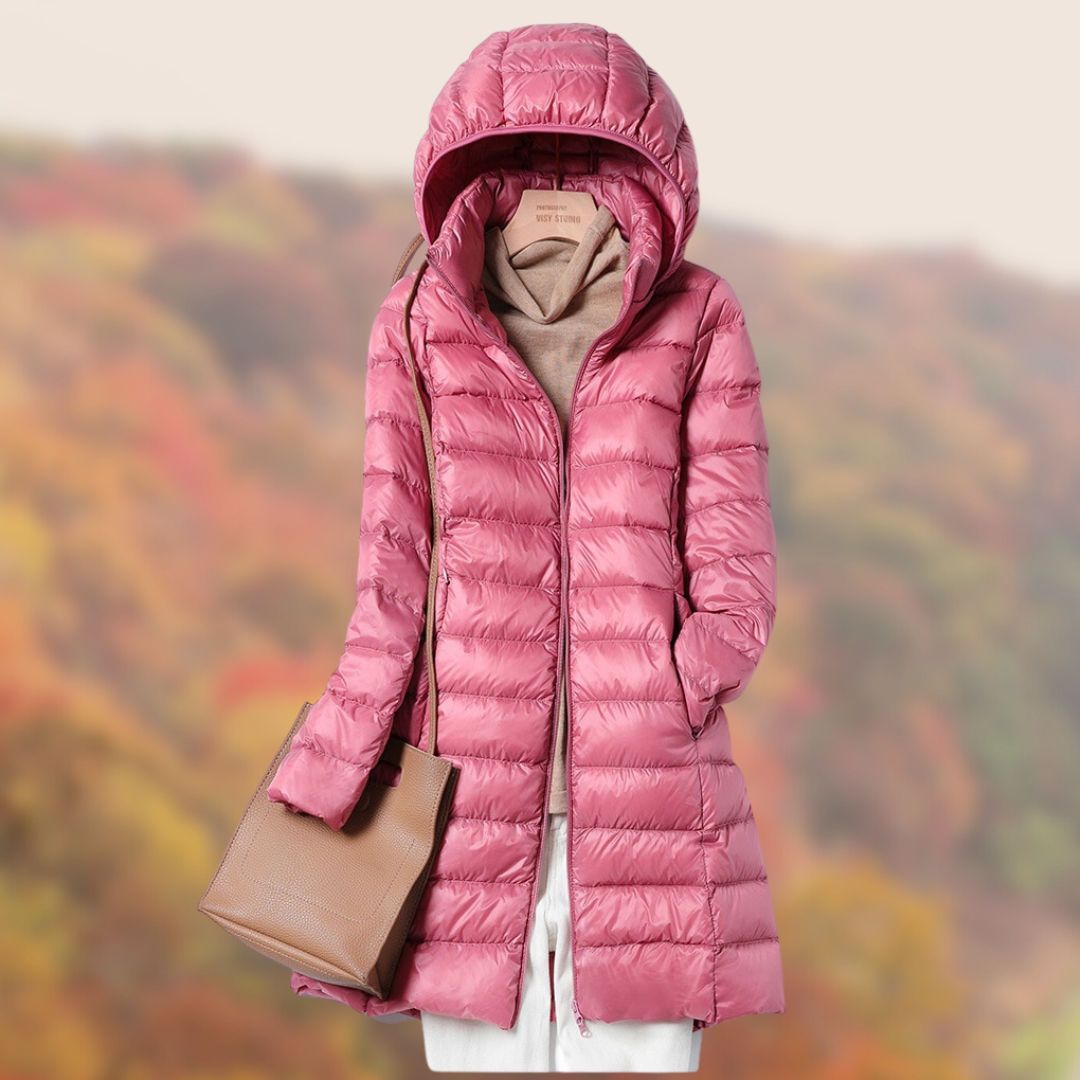 Hooded Puffer Long Coat for Women - Image 4