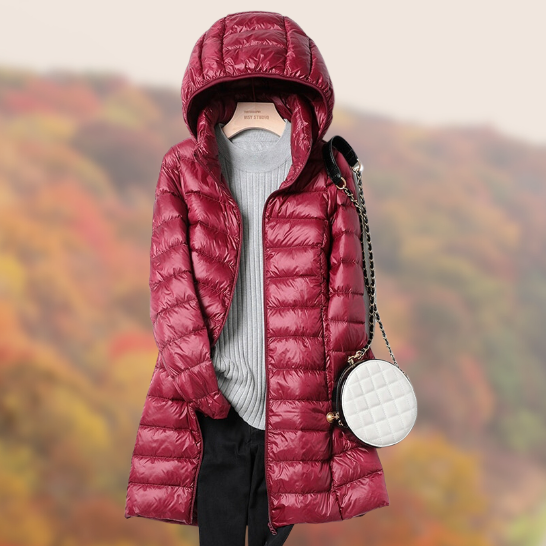 Hooded Puffer Long Coat for Women - Image 6