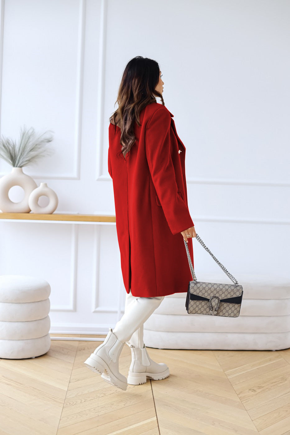Double-Breasted Long Coat for Women - Image 12