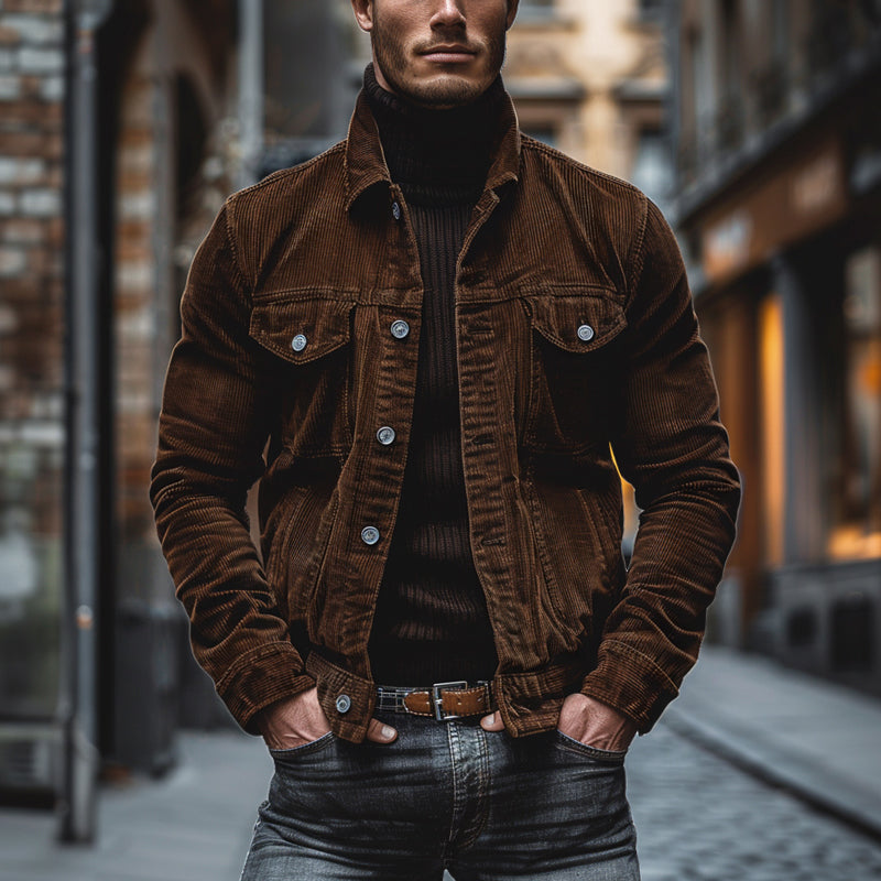Button-Down Corduroy Jacket for Men - Image 2