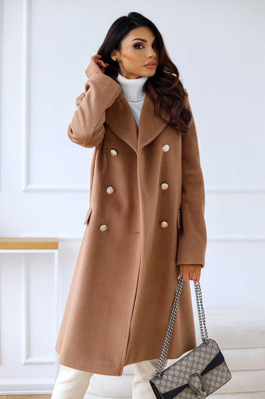 Double-Breasted Long Coat for Women - Image 13