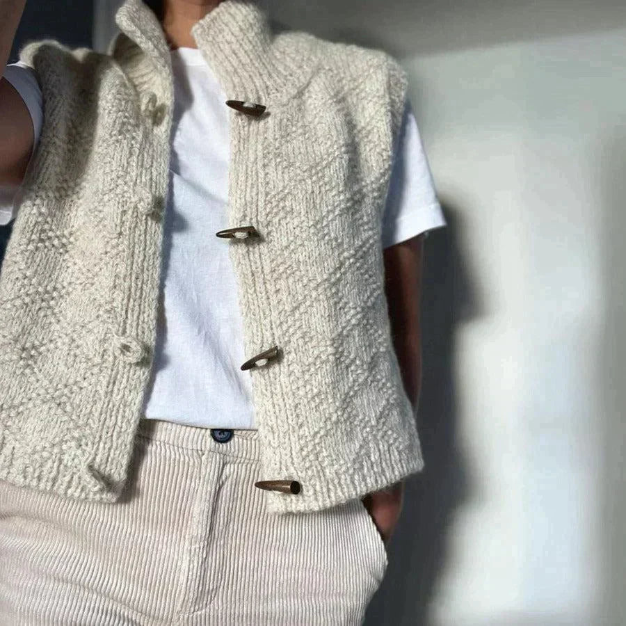 Button-Front Sweater Vest for Women - Image 1