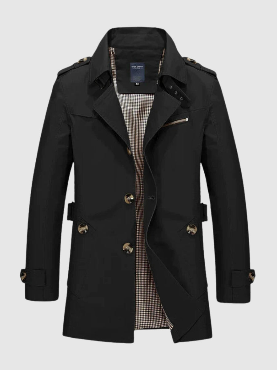 Double-Breasted Trench Coat for Men - Image 3
