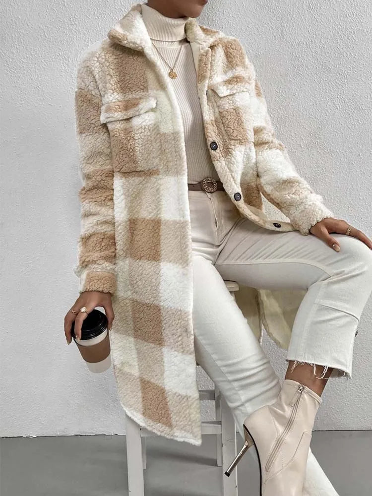 Oversized Plaid Shacket for Women - Image 4
