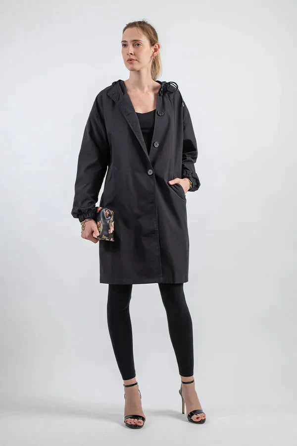 Hooded Mid-Length Coat for Women - Image 9
