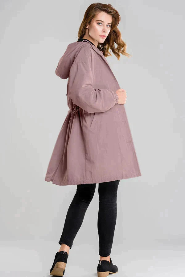 Hooded Mid-Length Coat for Women - Image 12