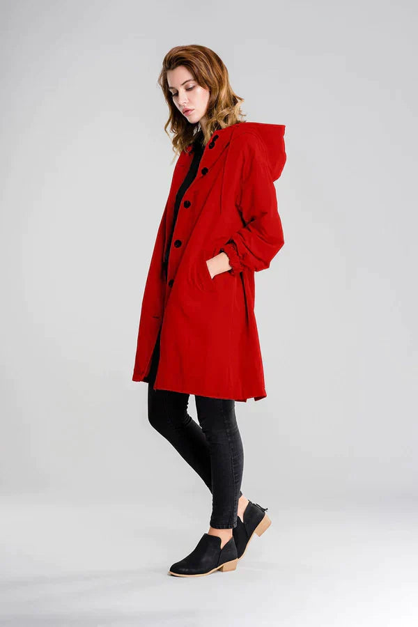 Hooded Mid-Length Coat for Women - Image 11