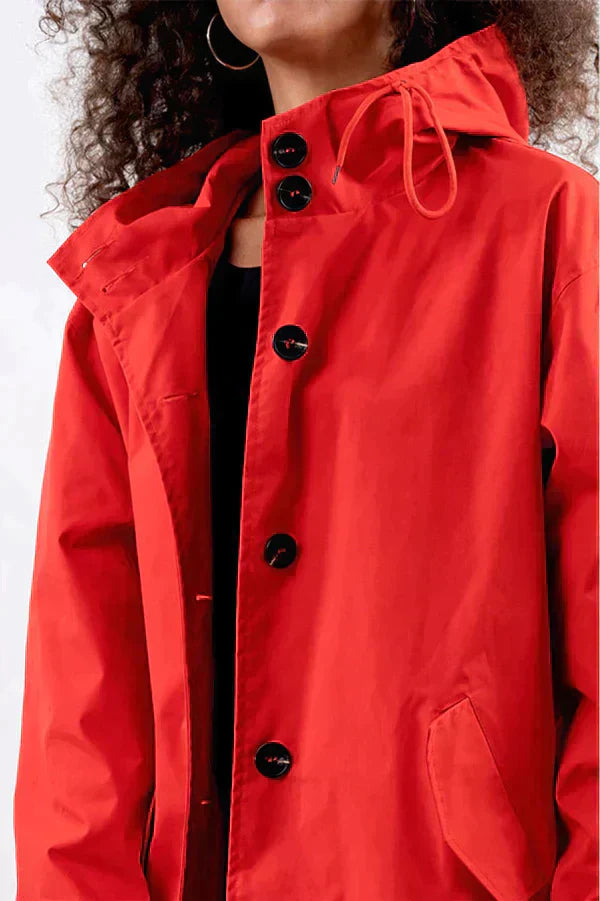 Hooded Mid-Length Coat for Women - Image 2