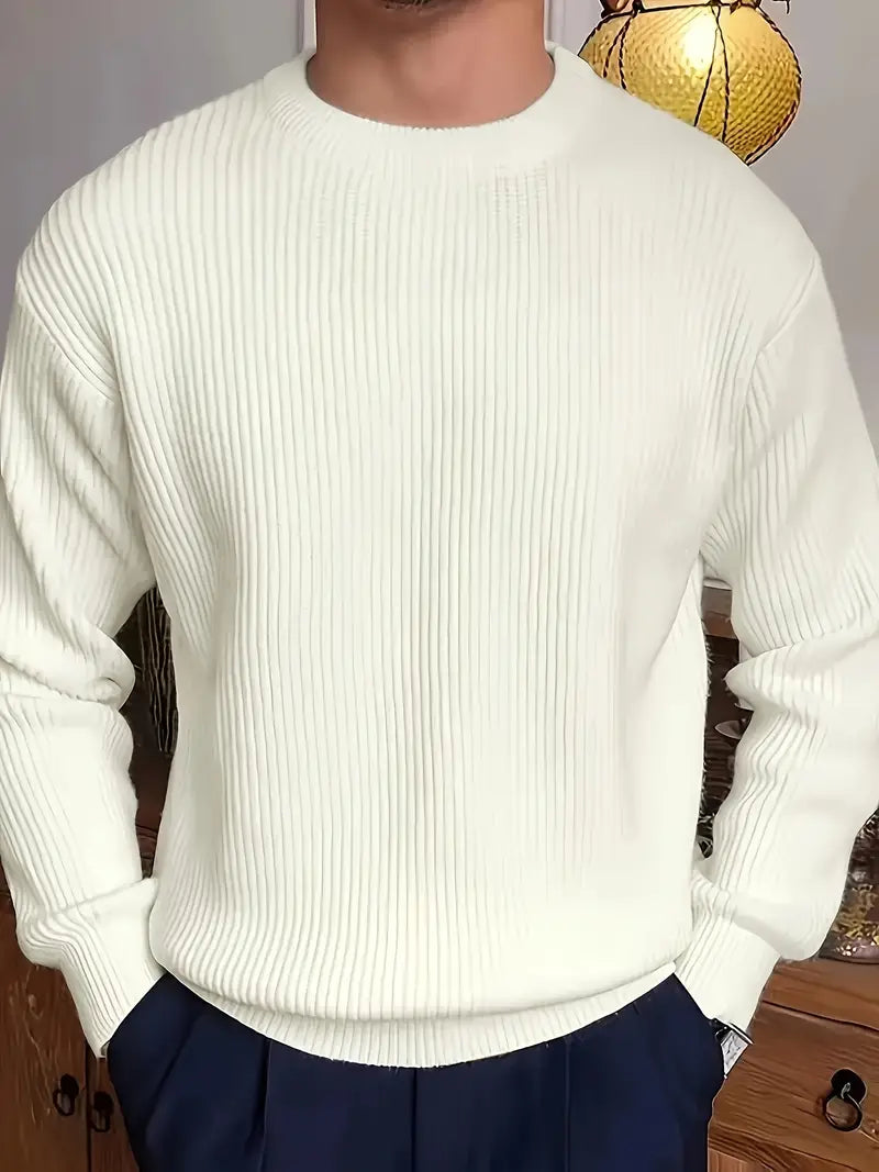 Ribbed Crewneck Sweater for Men - Image 5