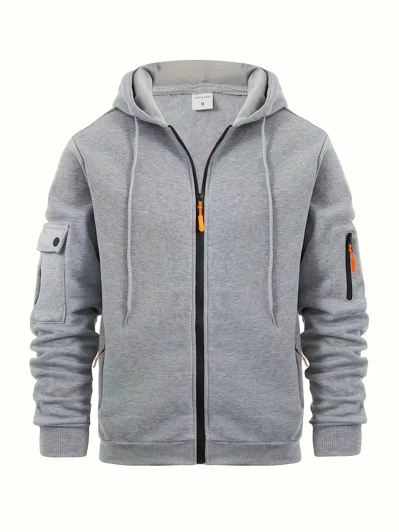 Full Zip Long Sleeve Hoodie for Men - Image 1