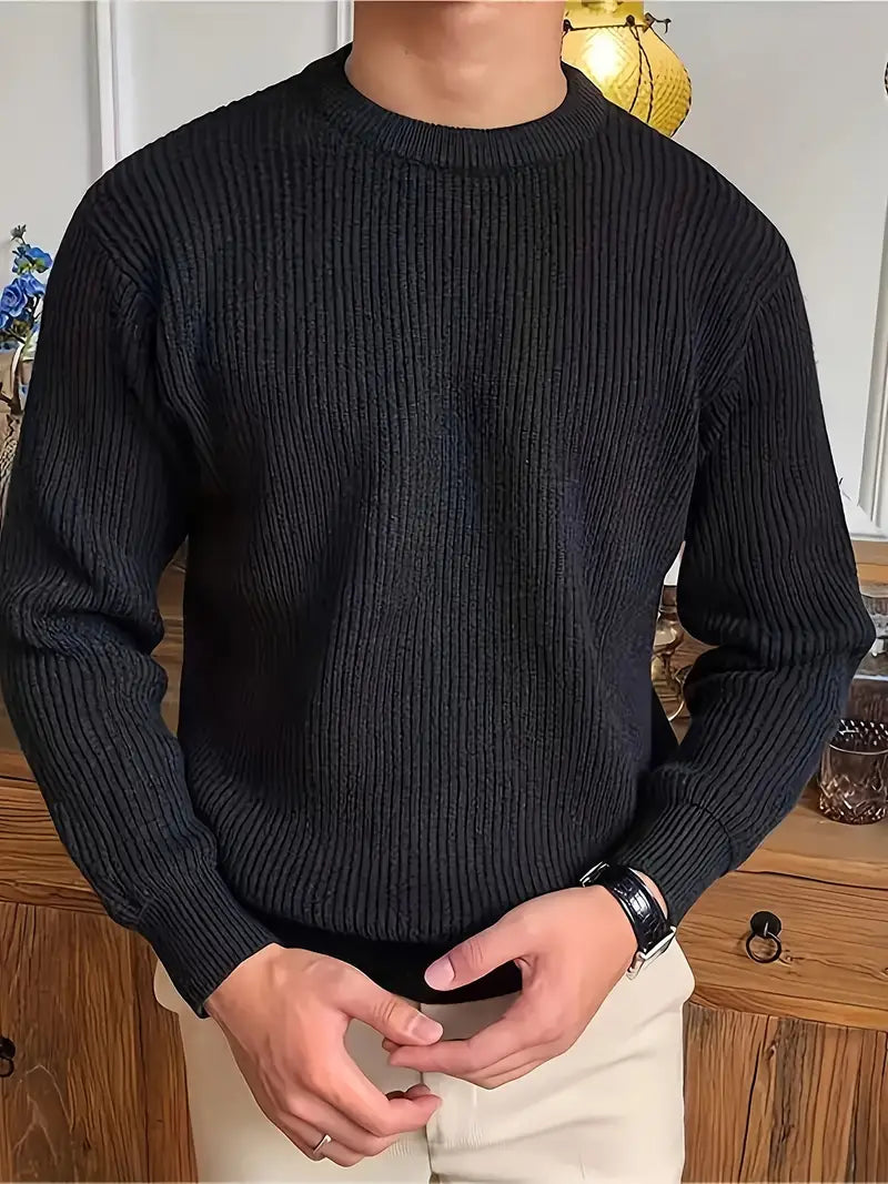 Ribbed Crewneck Sweater for Men - Image 2