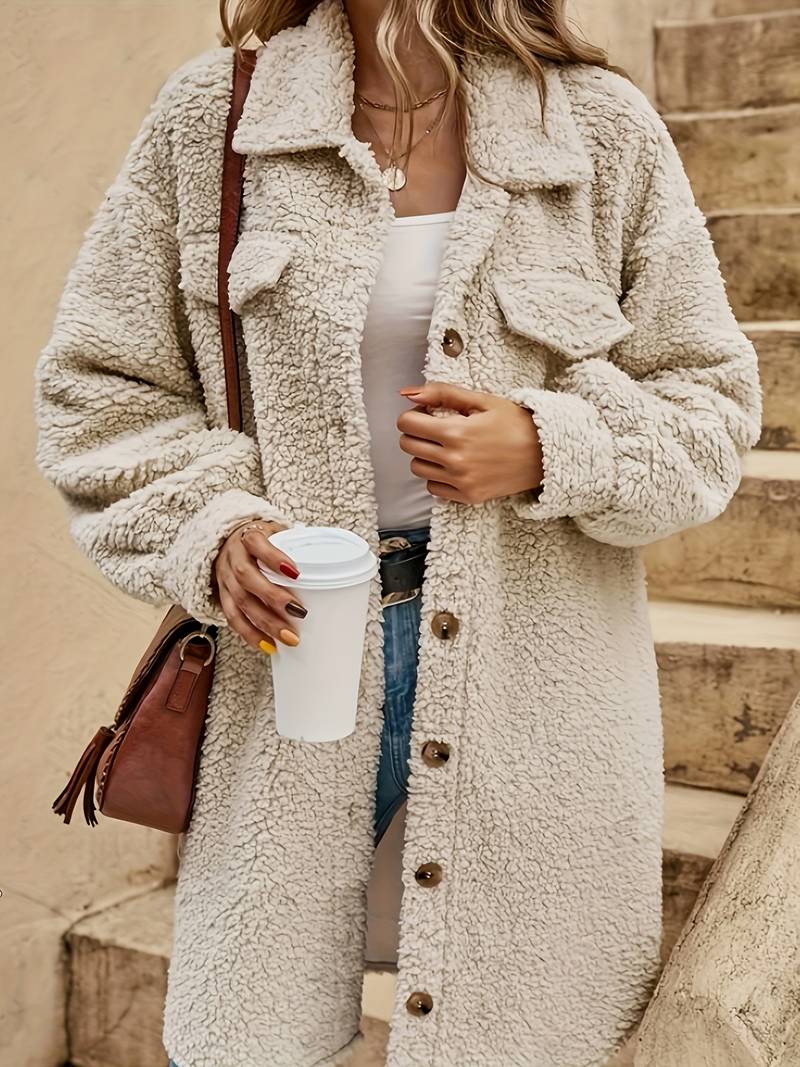 Oversized Sherpa Coat for Women - Image 3