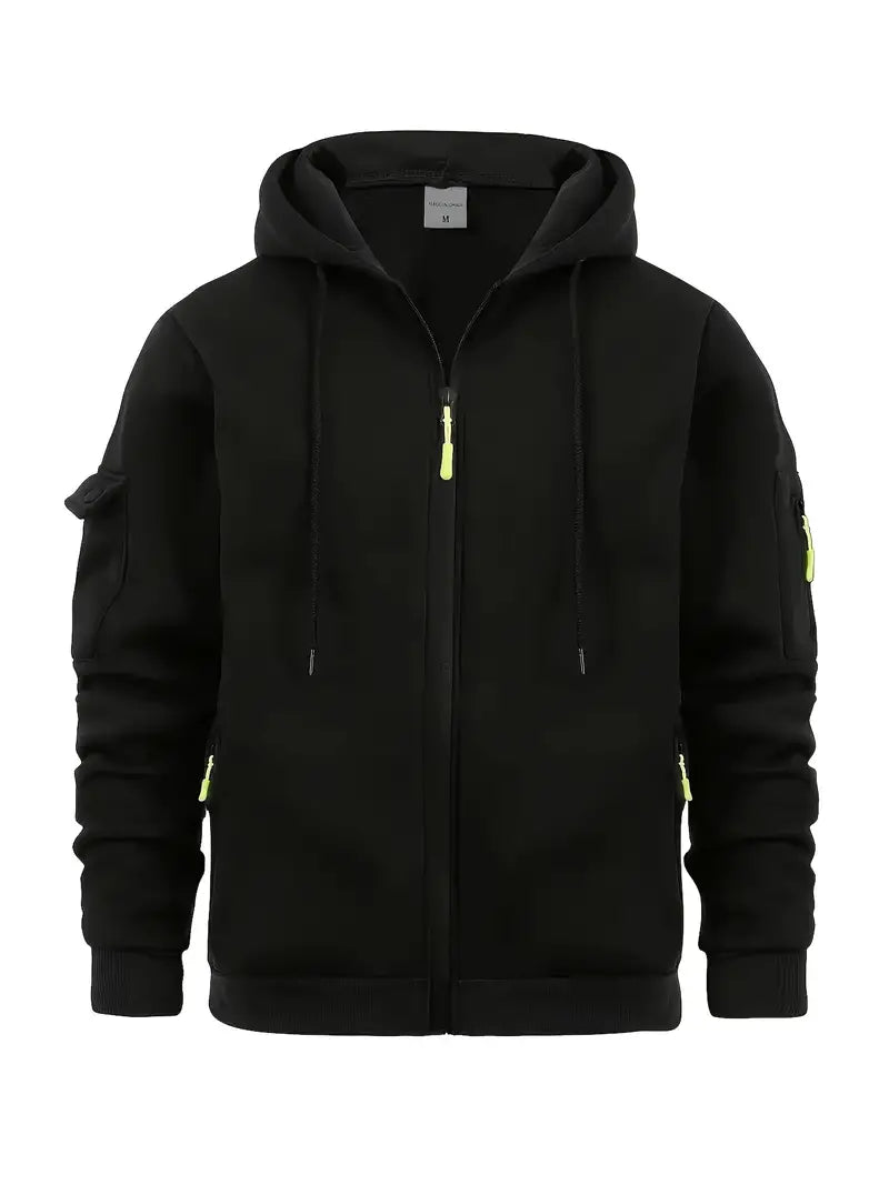 Full Zip Long Sleeve Hoodie for Men - Image 4
