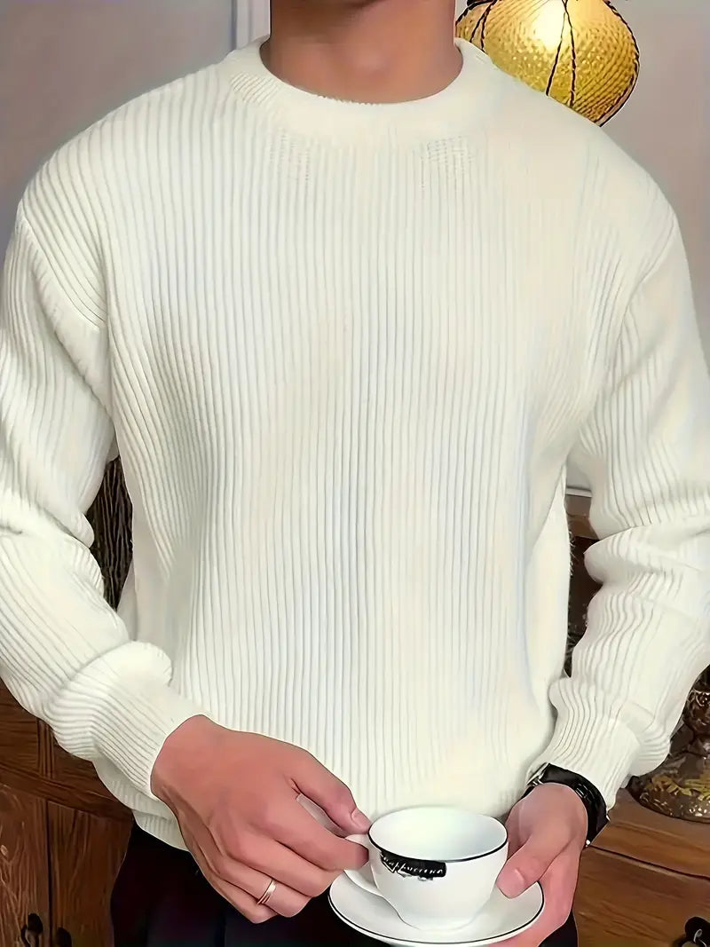 Ribbed Crewneck Sweater for Men - Image 3