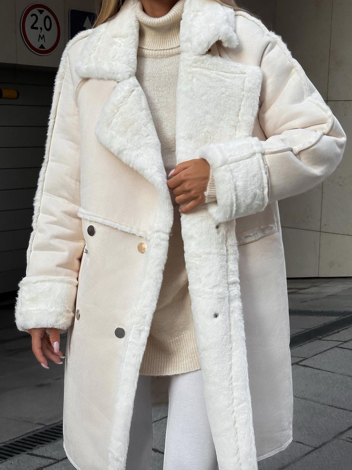 Oversized Shearling Coat for Women - Image 1