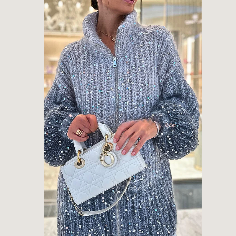 Oversized Zip-Up Sweater for Women - Image 3