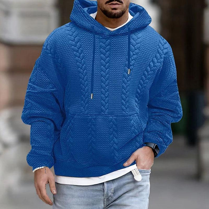 Textured Pullover Hoodie for Men - Image 2