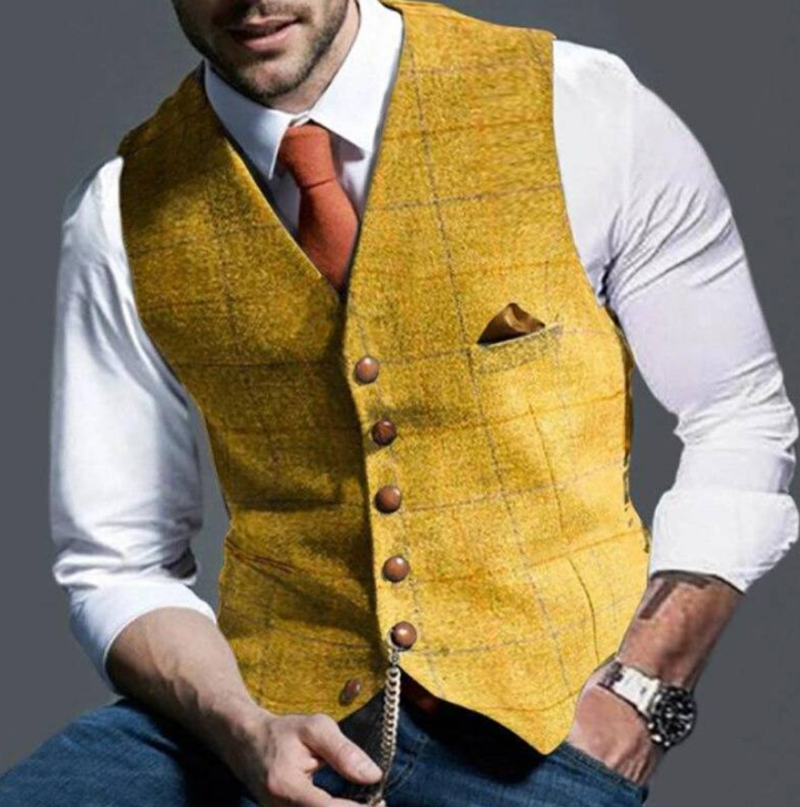 Slim Fit Formal Vest for Men - Image 3