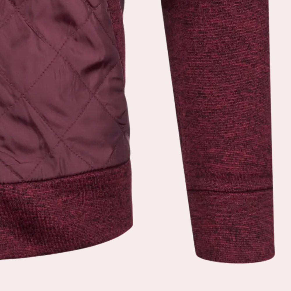 Quilted Stand Collar Jacket for Men - Image 4