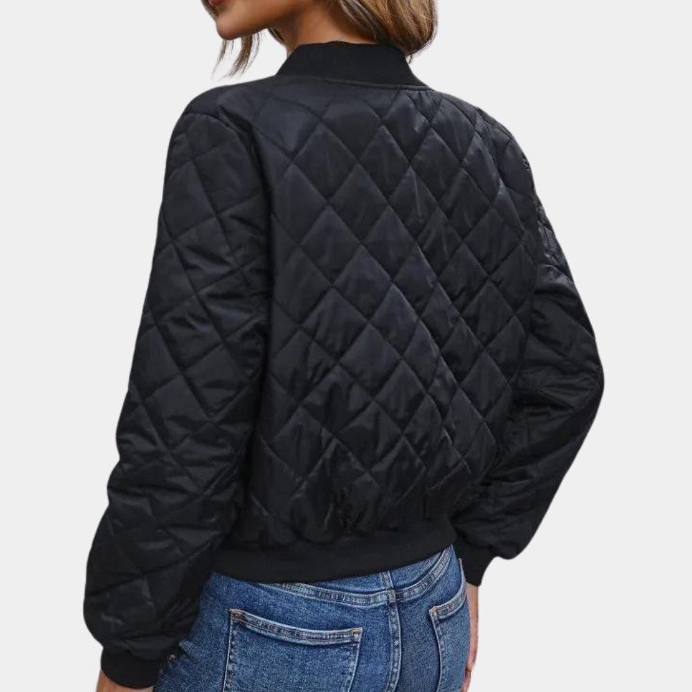 Quilted Bomber Jacket for Women - Image 2