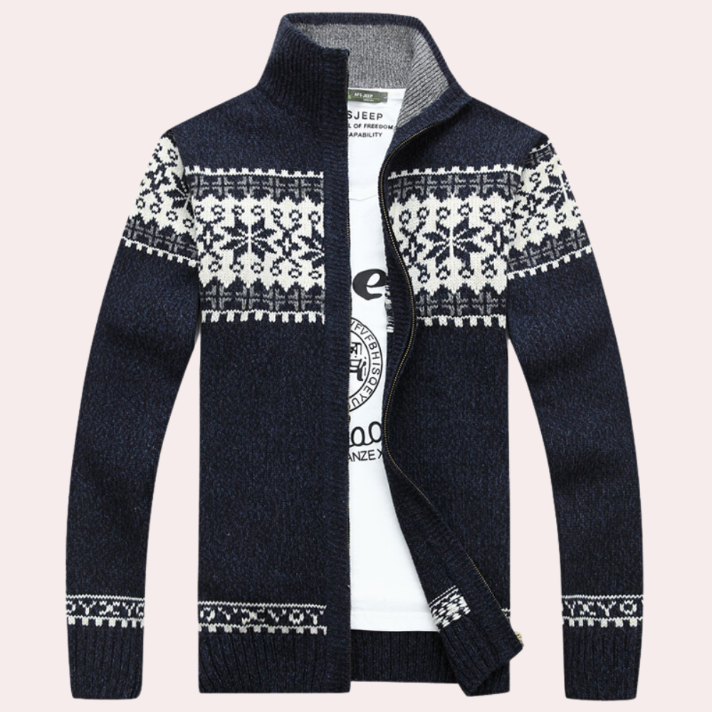 Full Zip Knit Jacket for Men - Image 1