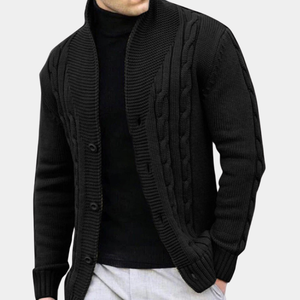 Cable Knit Sweater Jacket for Men - Image 2