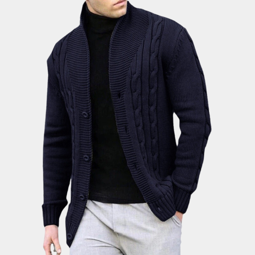 Cable Knit Sweater Jacket for Men - Image 3
