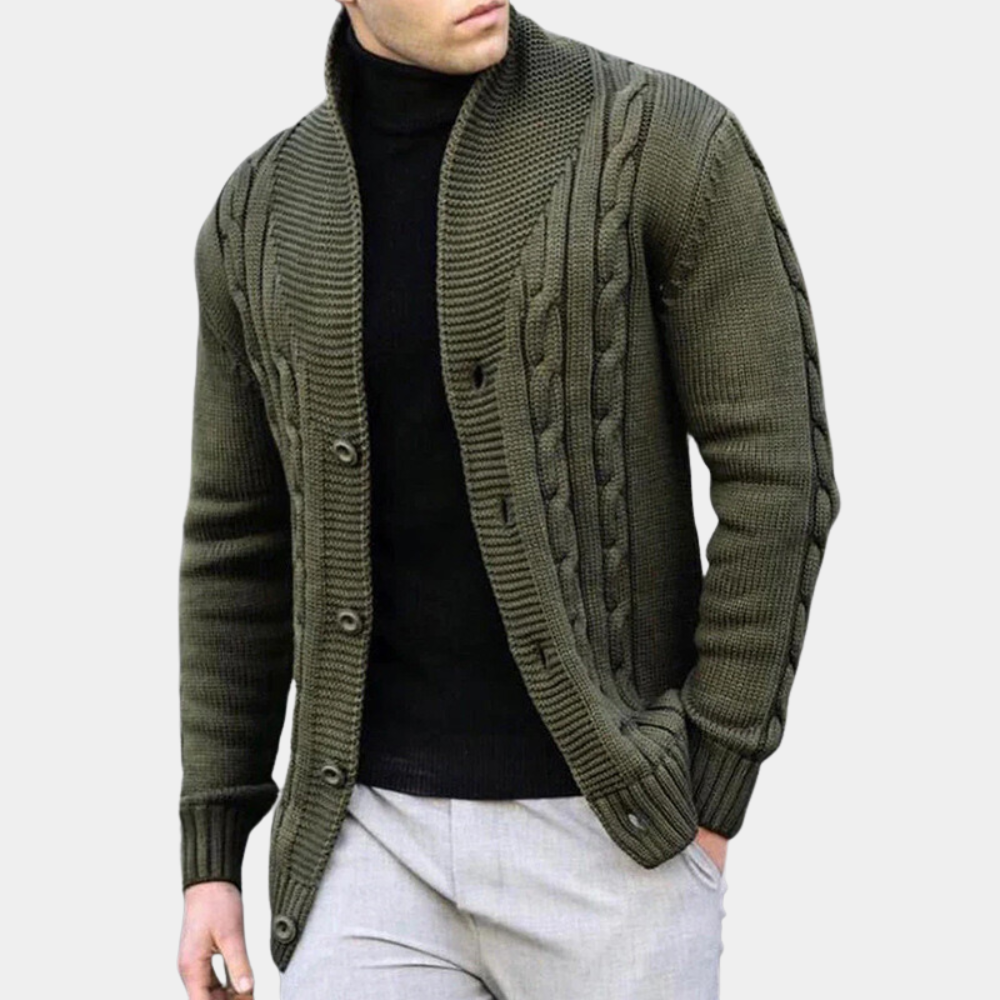 Cable Knit Sweater Jacket for Men - Image 4