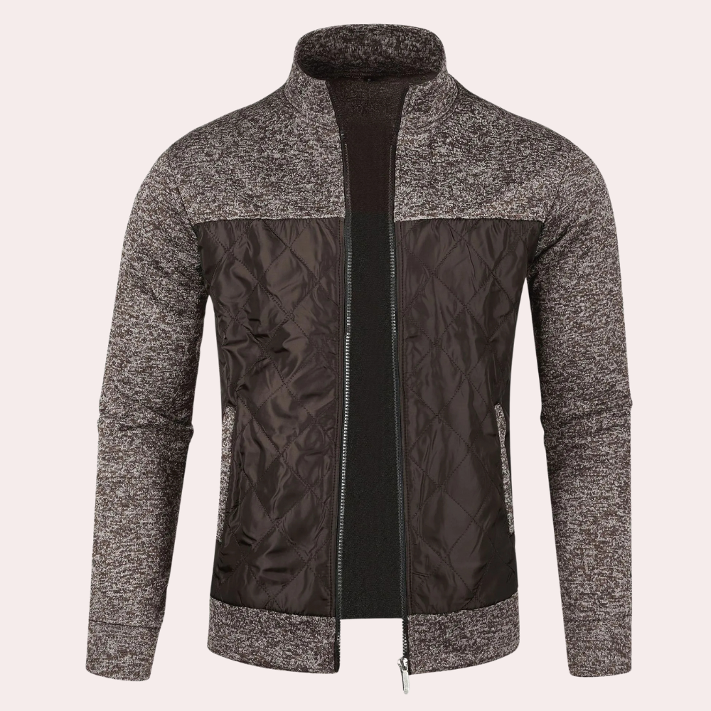 Quilted Stand Collar Jacket for Men - Image 5