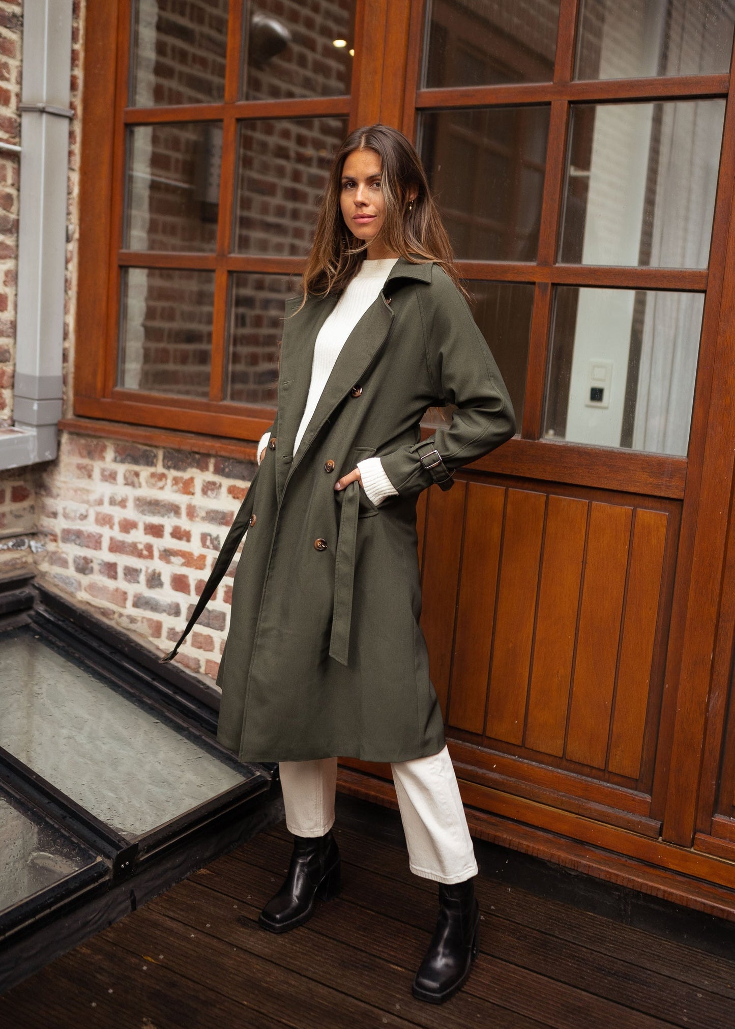 Belted Long Trench Coat for Women - Image 6