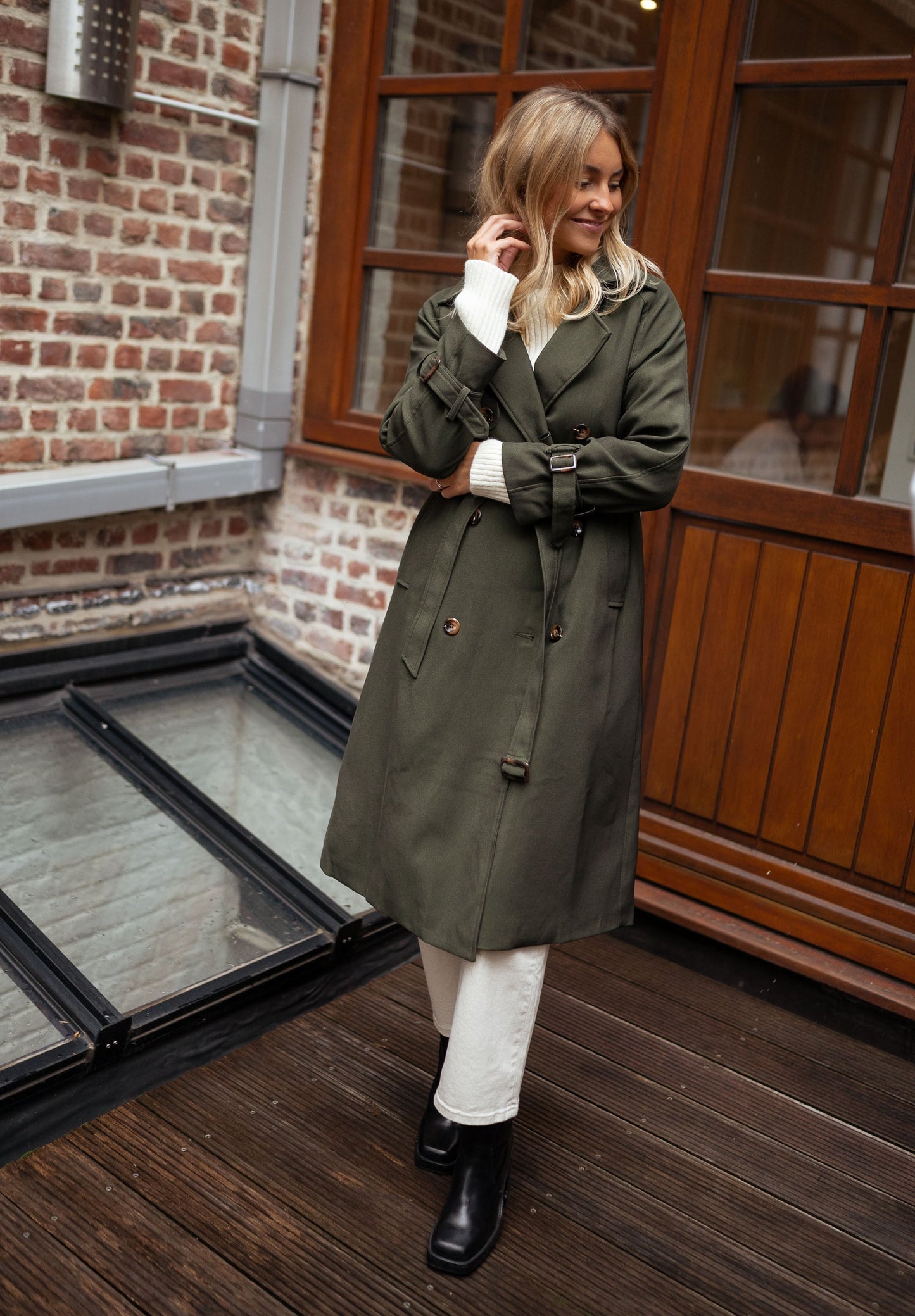 Belted Long Trench Coat for Women - Image 11