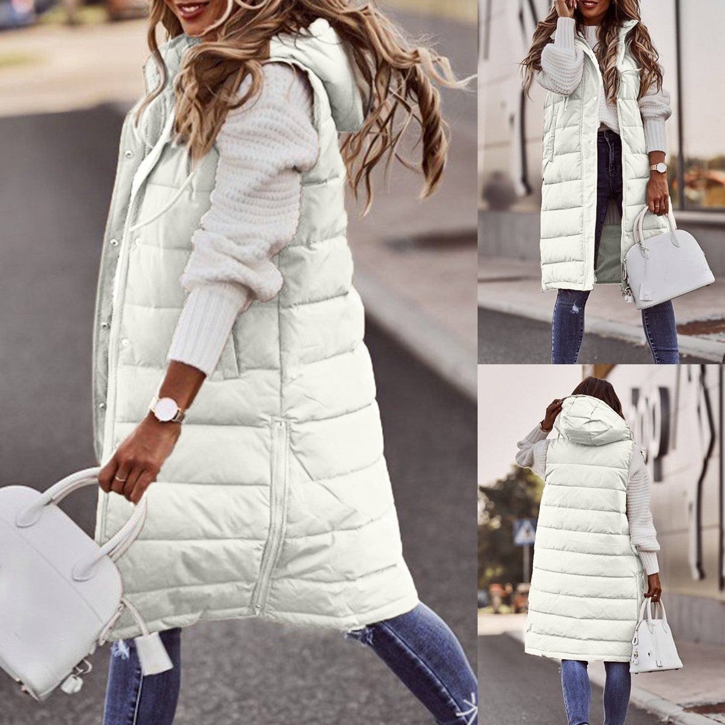 Hooded Puffer Vest for Women - Image 6