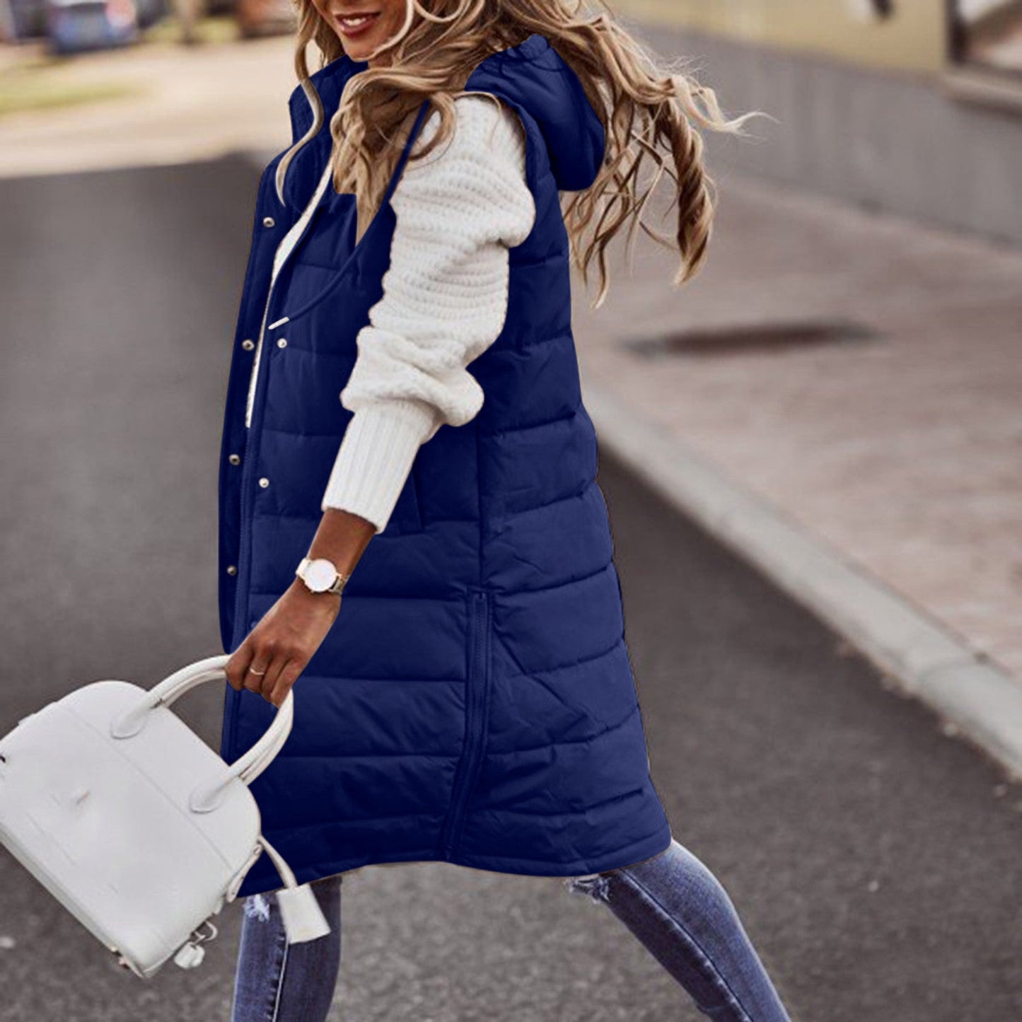 Hooded Puffer Vest for Women - Image 2