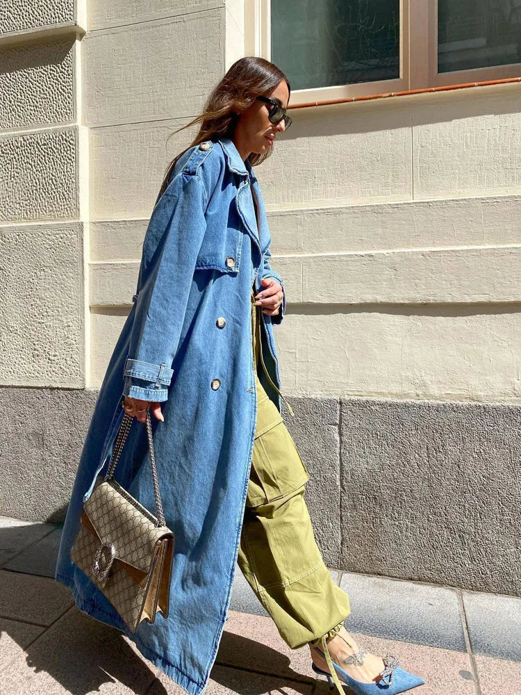 Oversized Denim Coat for Women - Image 3