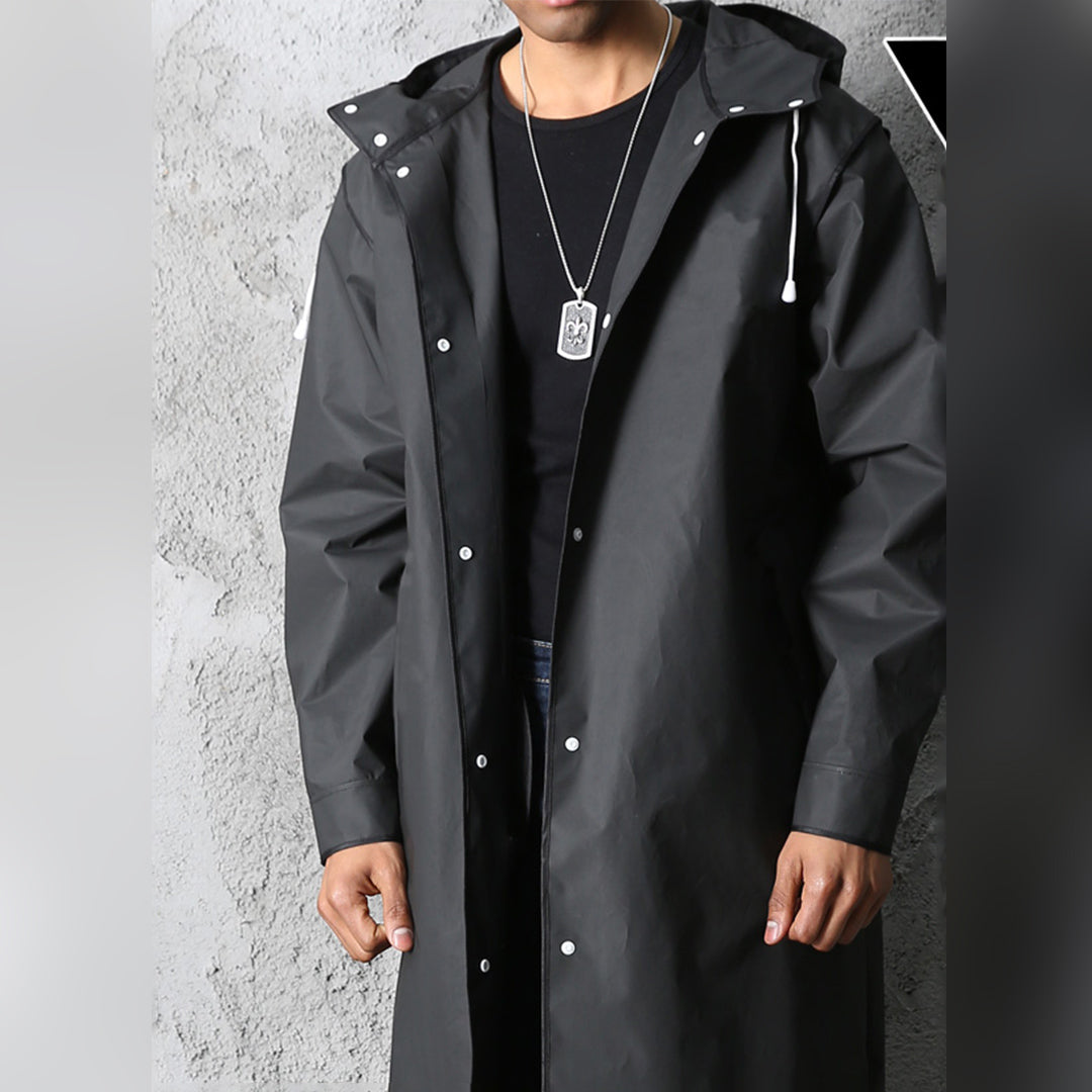 Hooded Long Raincoat for Men - Image 3