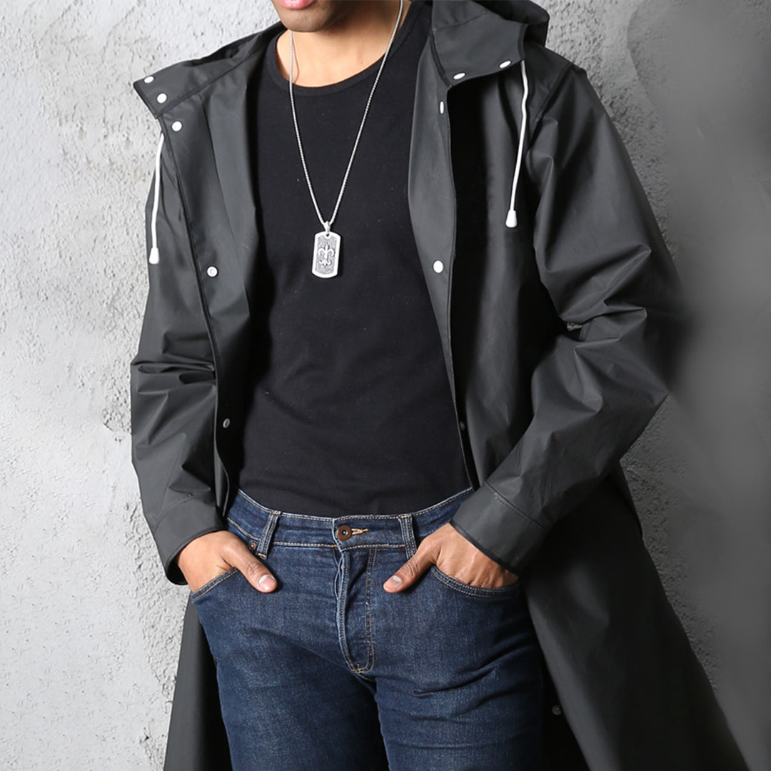 Hooded Long Raincoat for Men - Image 4