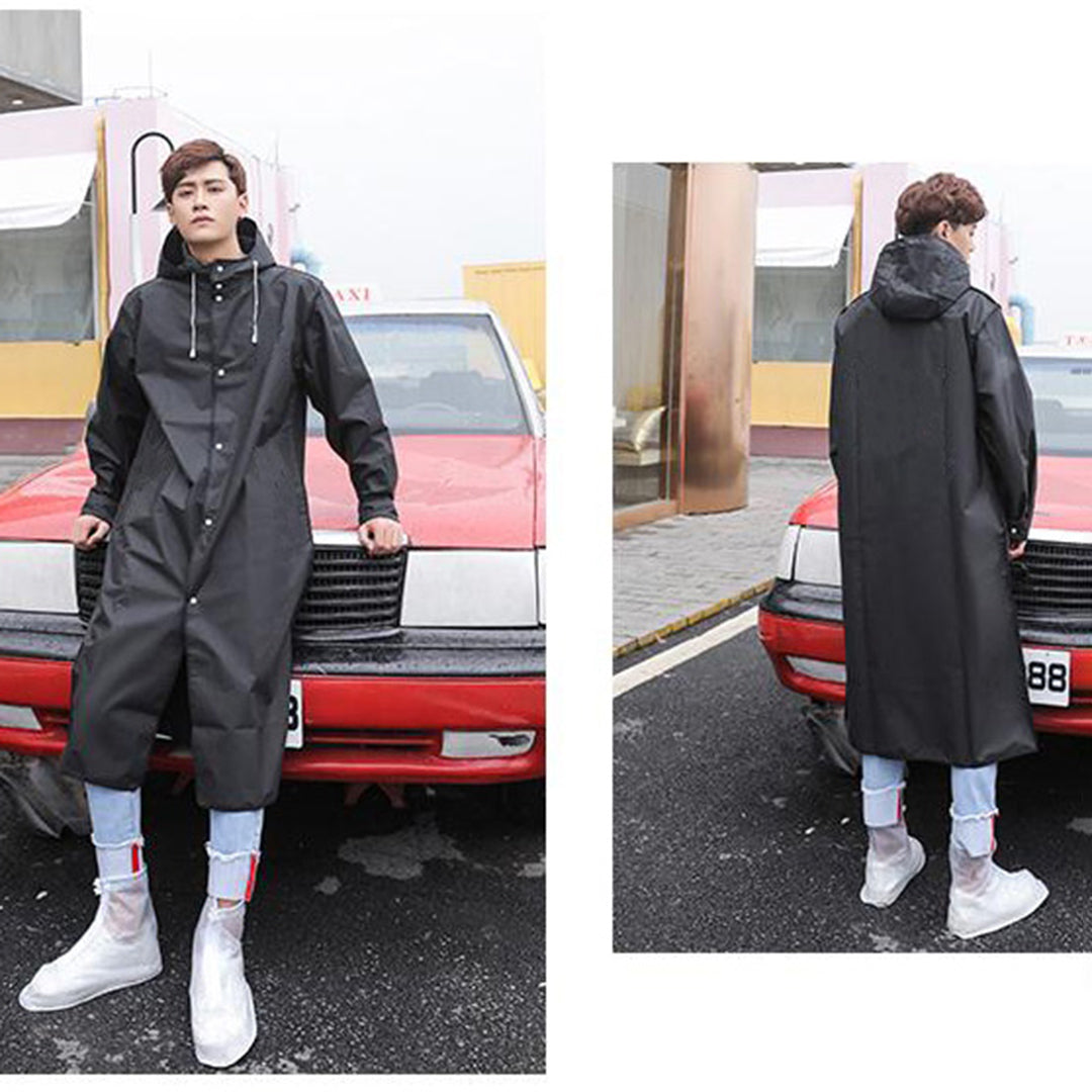 Hooded Long Raincoat for Men - Image 7