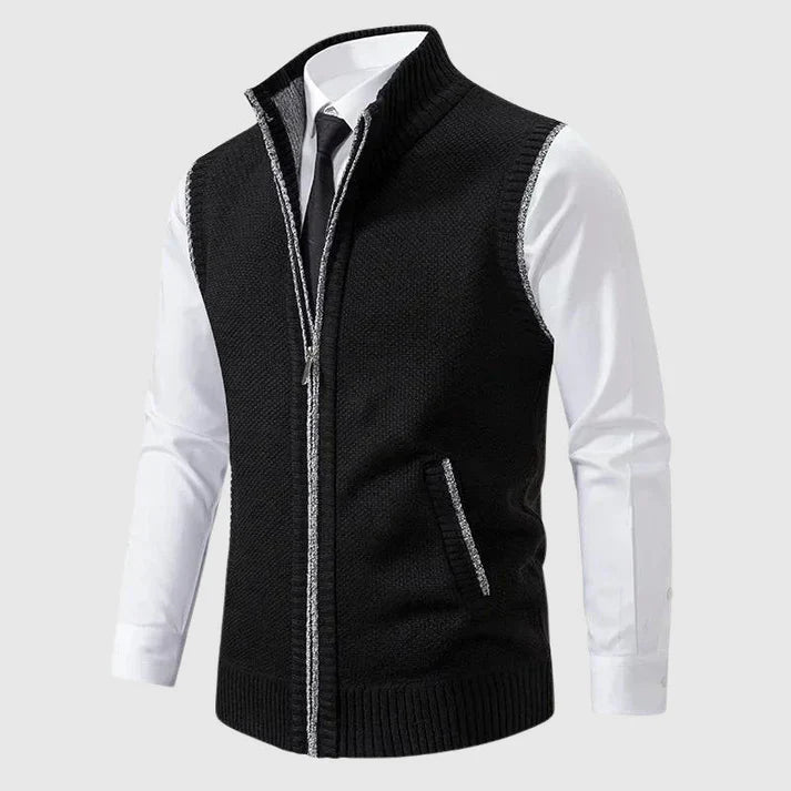 Zip-Up Knit Vest for Men - Image 2