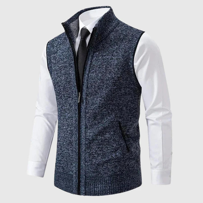 Zip-Up Knit Vest for Men - Image 4