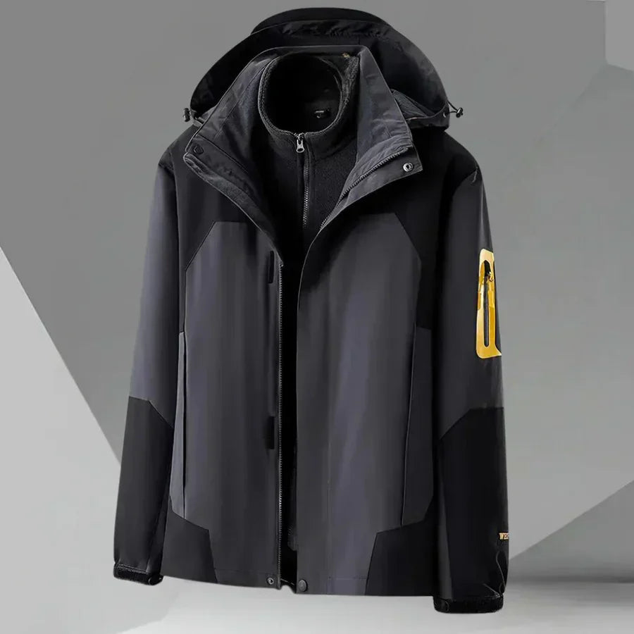 Hooded Color Block Jacket for Men - Image 1