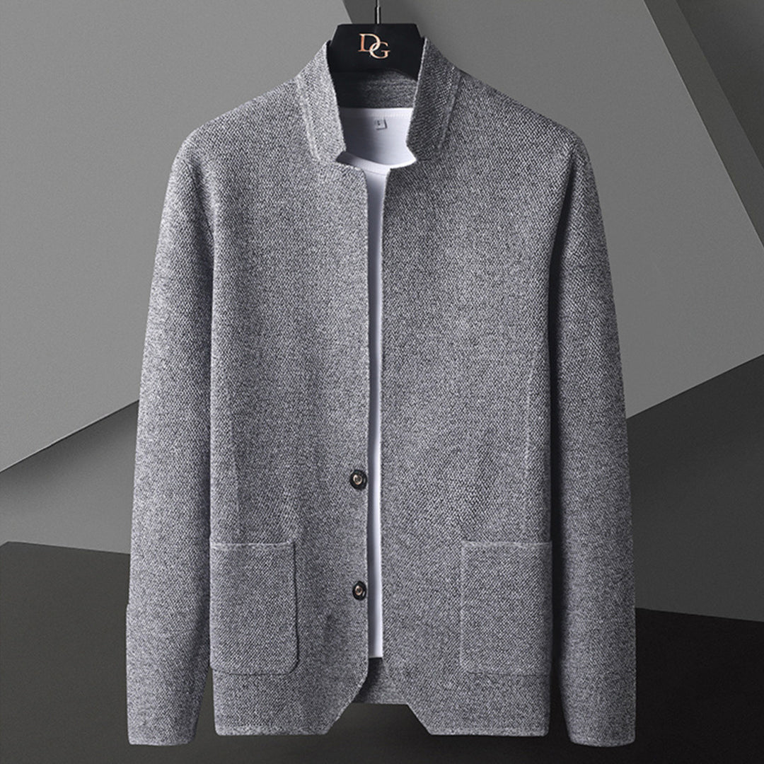 Mandarin Collar Casual Jacket for Men - Image 1