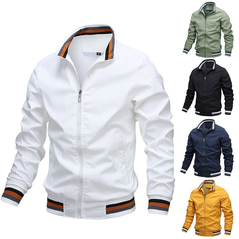 Zip-Up Bomber Jacket for Men - Image 4