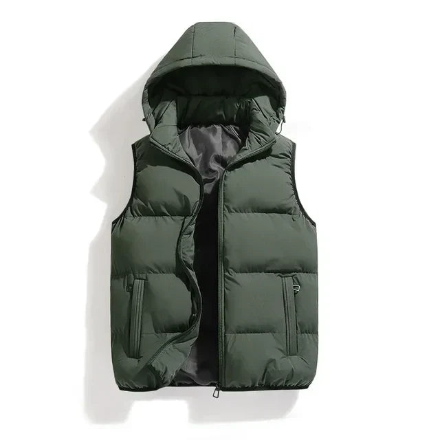 Hooded Puffer Vest for Men - Image 1