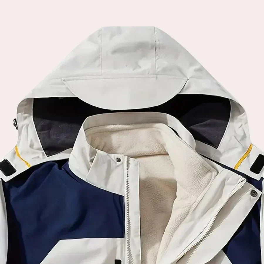 Hooded Color Block Jacket for Men - Image 5